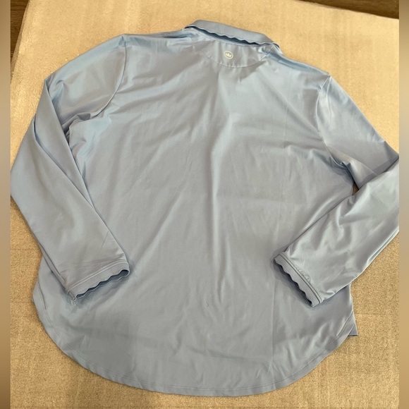 [XL] Peter Millar Women Opal Sky Blue L/S Polo Jersey Shirt UPF50 - Picture 12 of 12